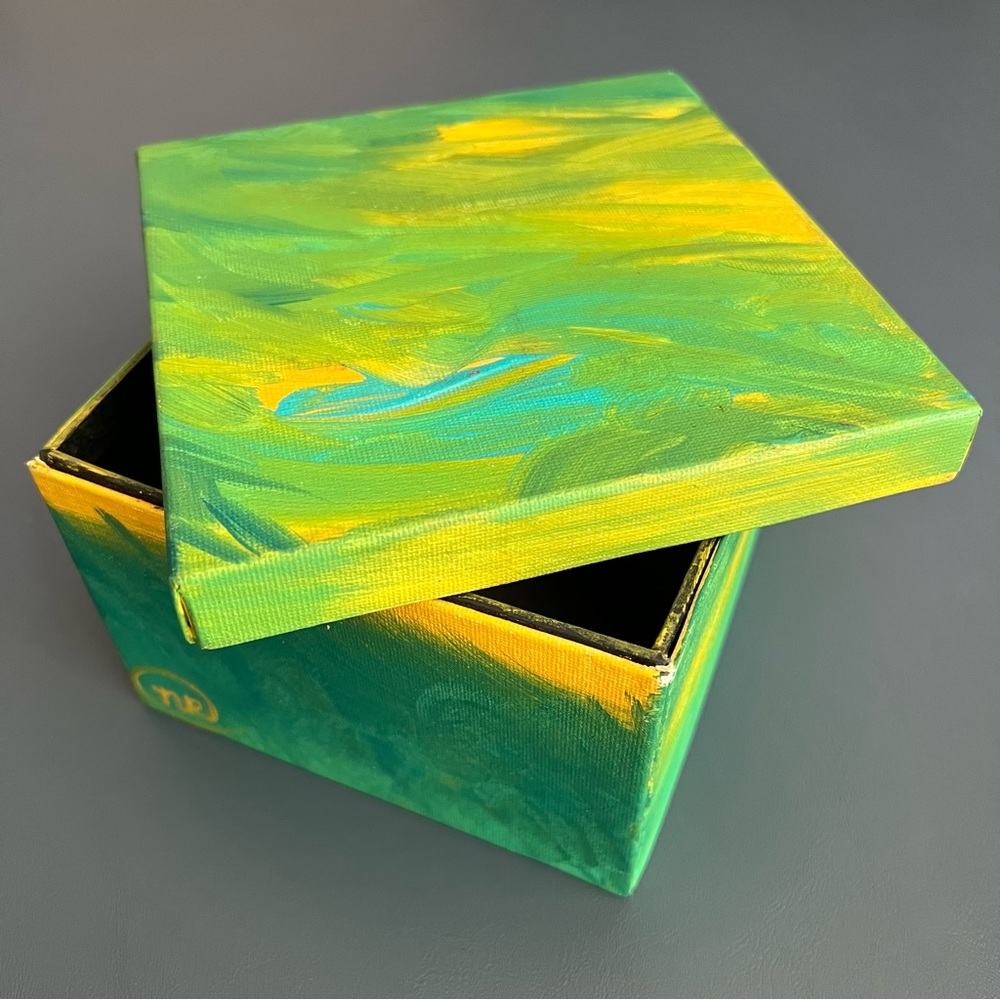 Canvas painted box for gift or storage 6”